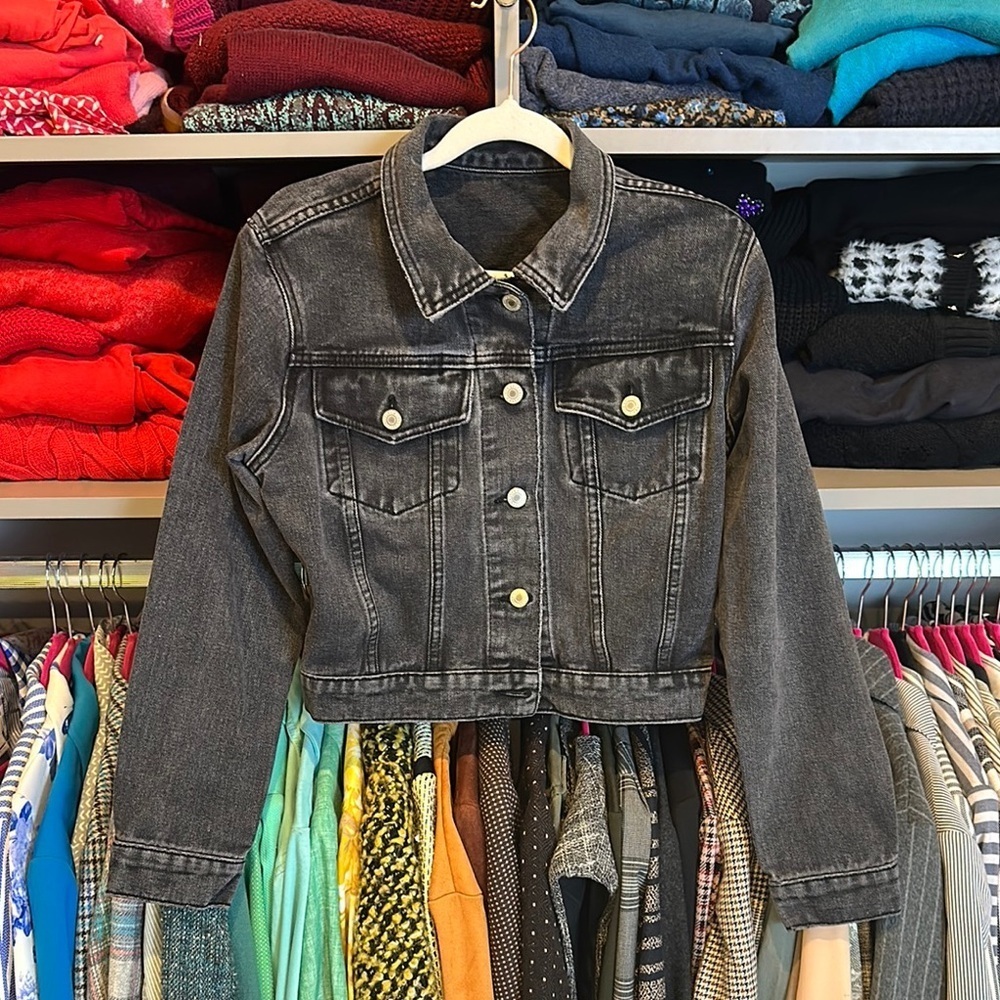 J. Galt black 2 pocket jean jacket size S